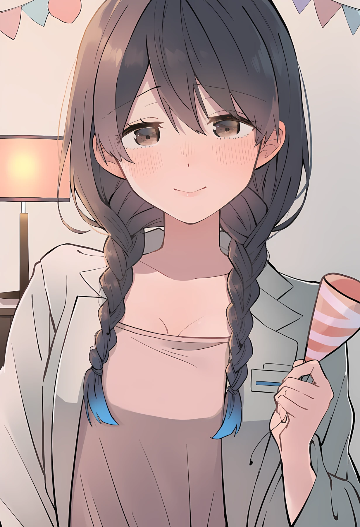 グラスを持つ愛子