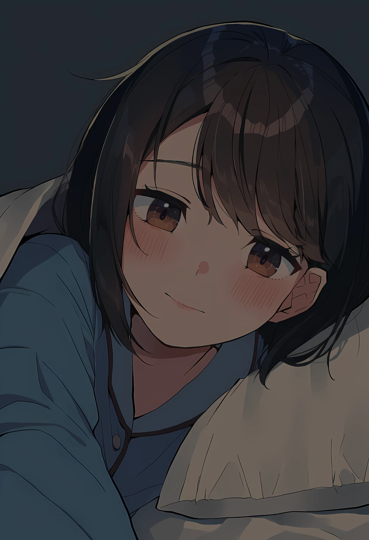枕元で微笑む愛子