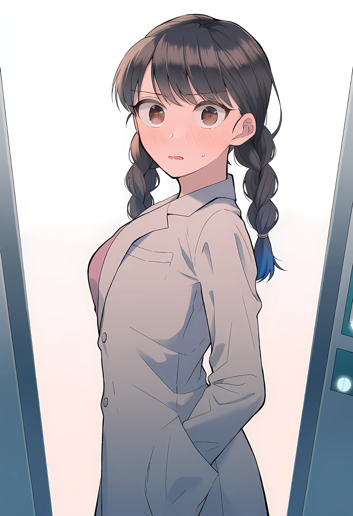 診療所の白衣姿の愛子