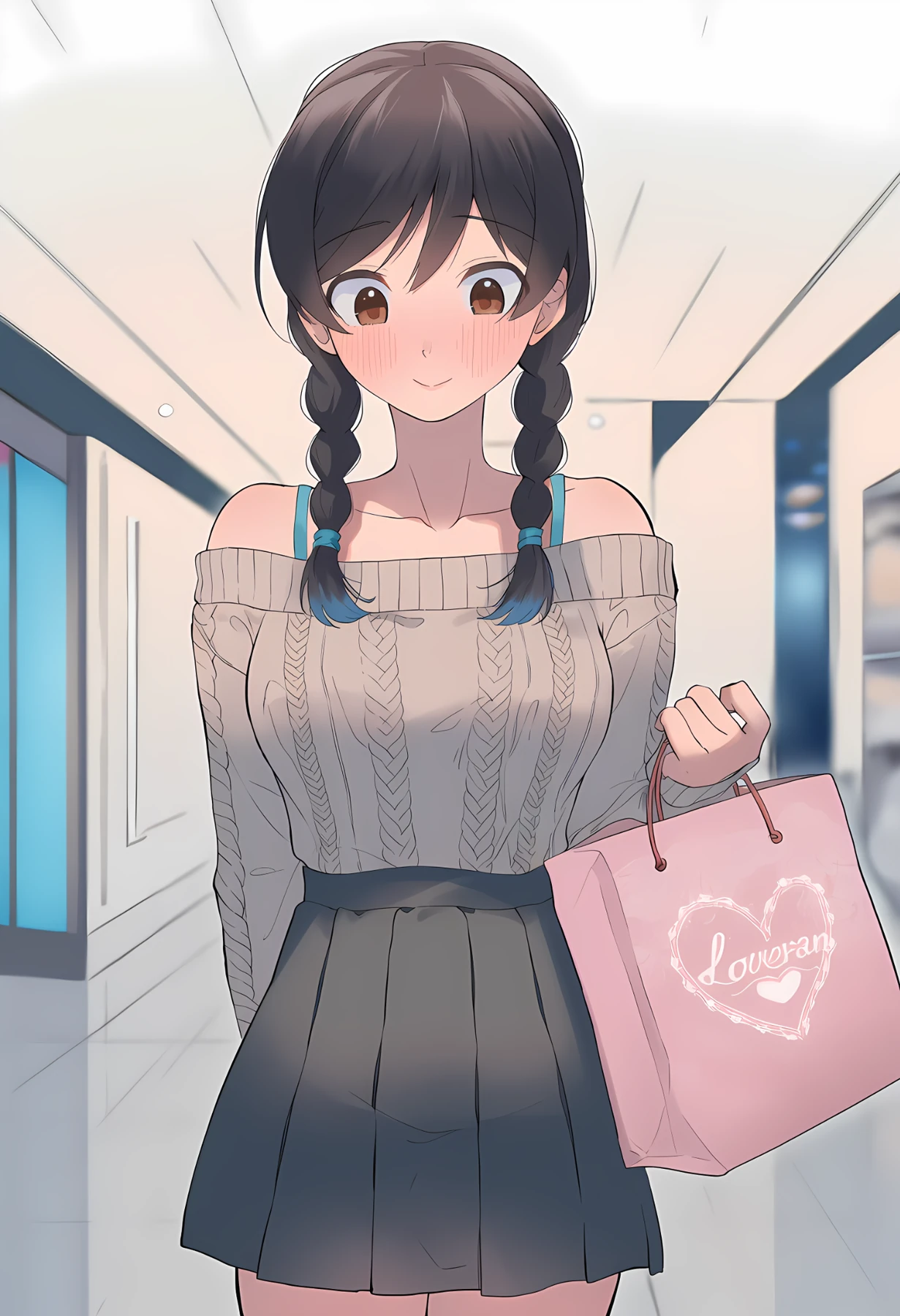 買い物袋を持つ愛子