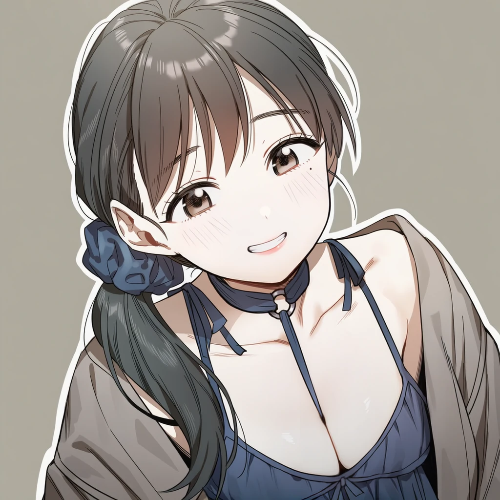 ネイビーのランジェリーで近づく怜奈