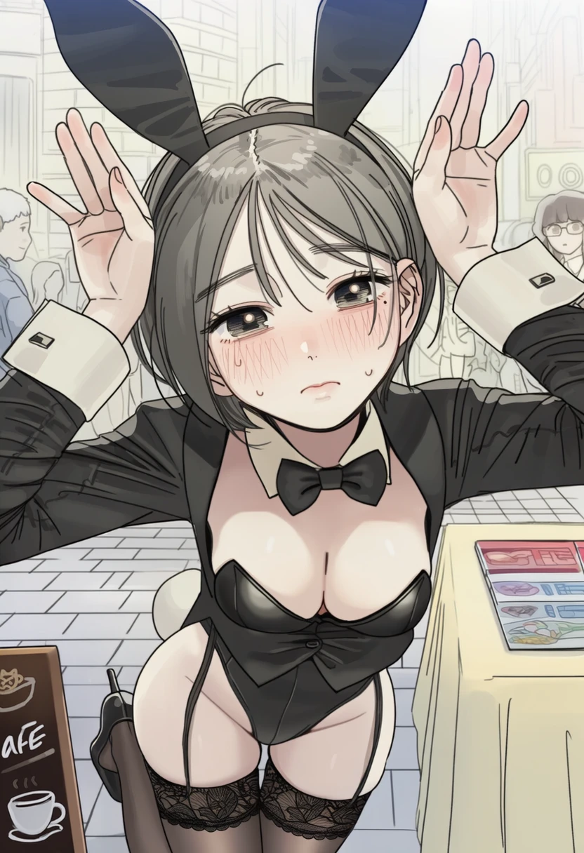 バニー風衣装で恥ずかしそうにする怜奈