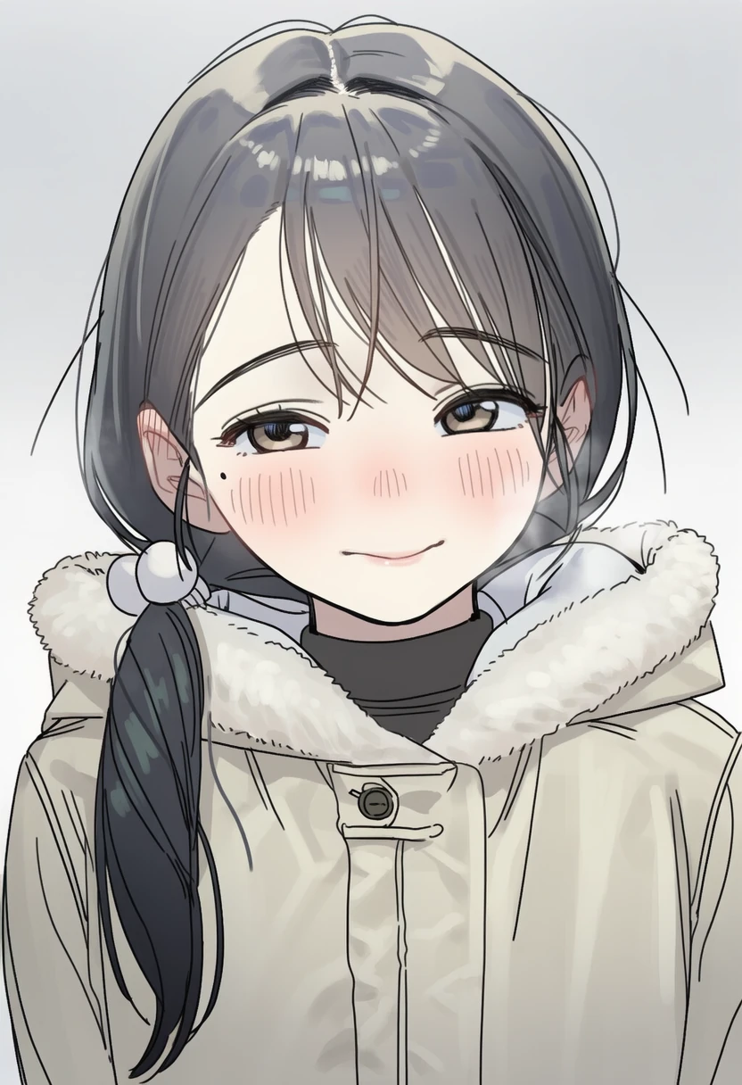 冬のコート姿の怜奈