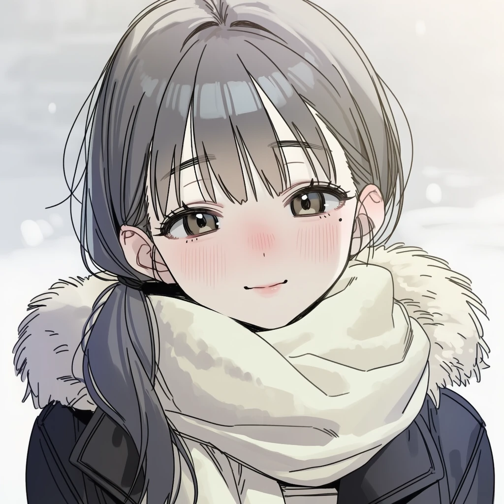 冬のマフラー姿の怜奈