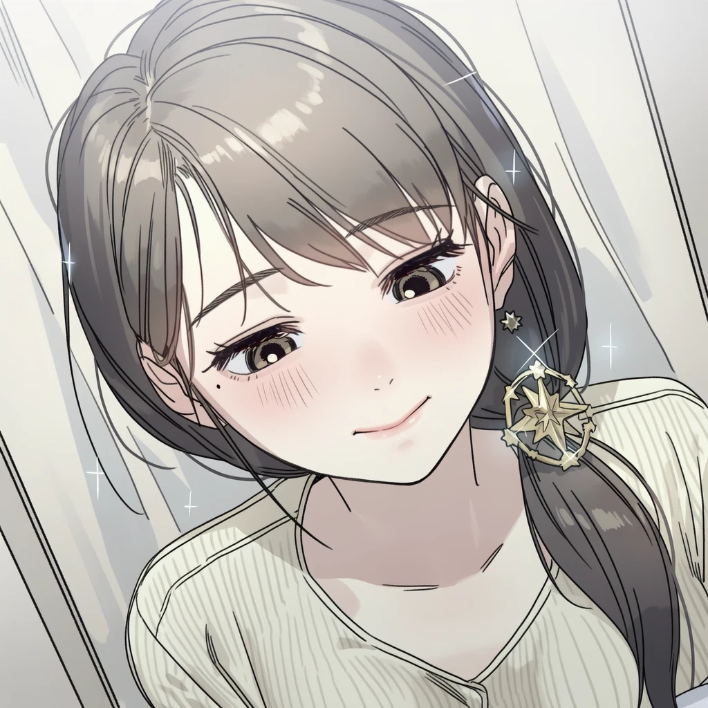 耳飾りをつけた怜奈